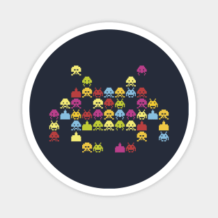 Pixelated invaders Magnet